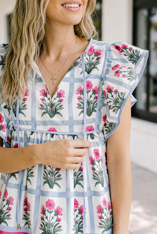 Threaded Pear Lucero Flutter Sleeve Top