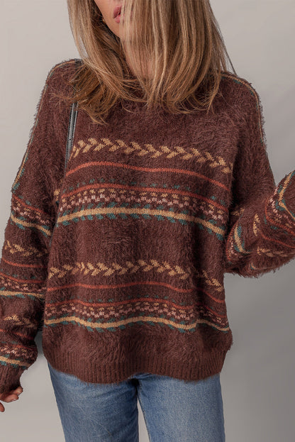 Threaded Pear Madison Knitted Drop Shoulder Sweater