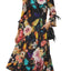 Black Multicolor Floral Print