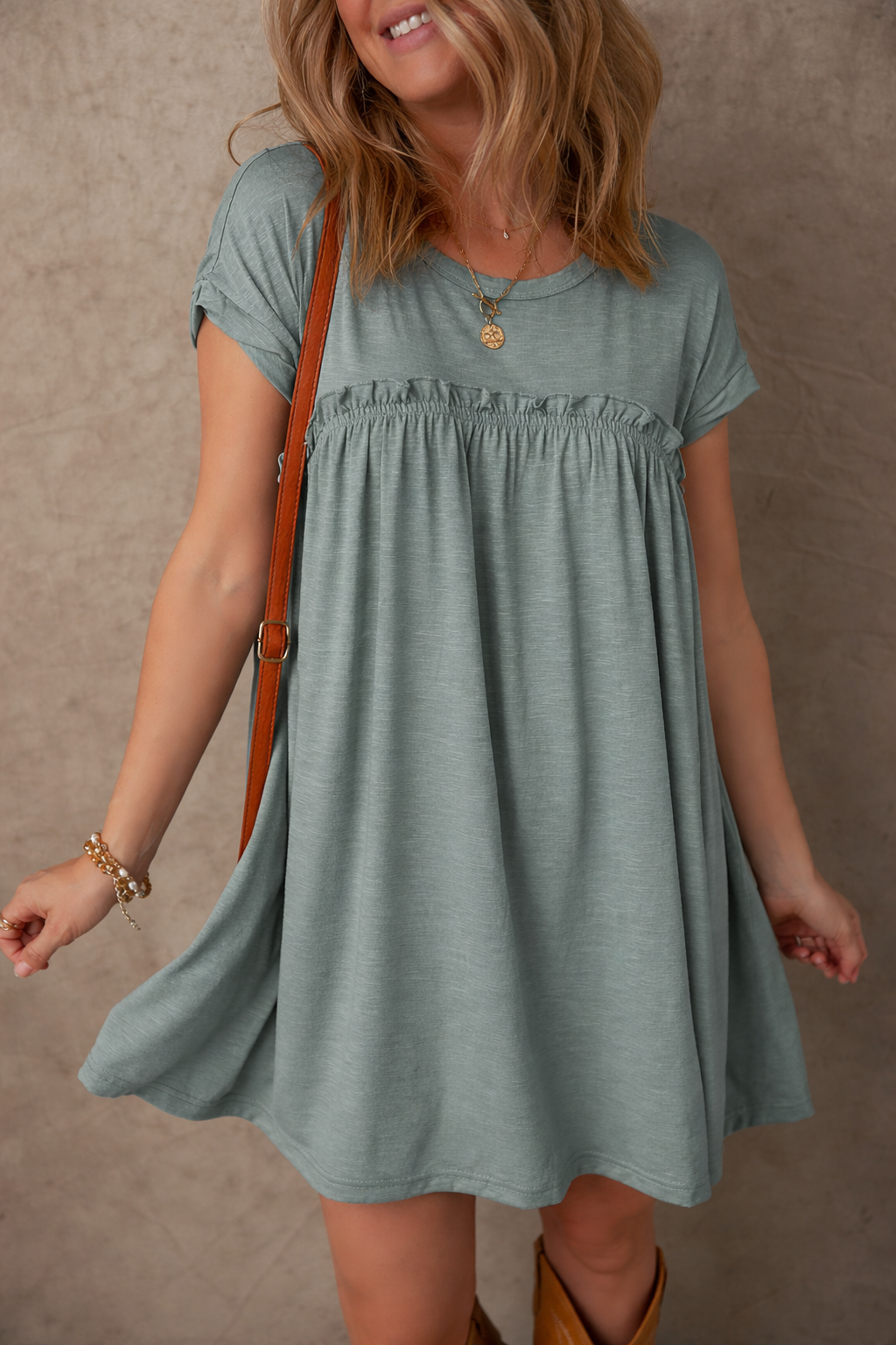 Threaded Pear Daniela Gathered Seam T Shirt