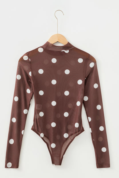 Threaded Pear Eliana Mesh Long Sleeve Bodysuit
