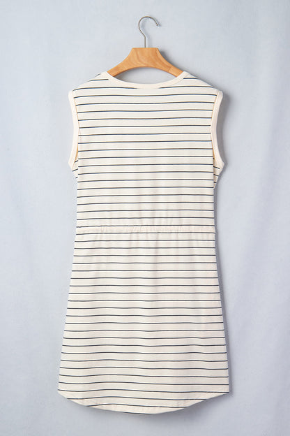 Threaded Pear Mabel Stripe Drawstring Tunic Tank