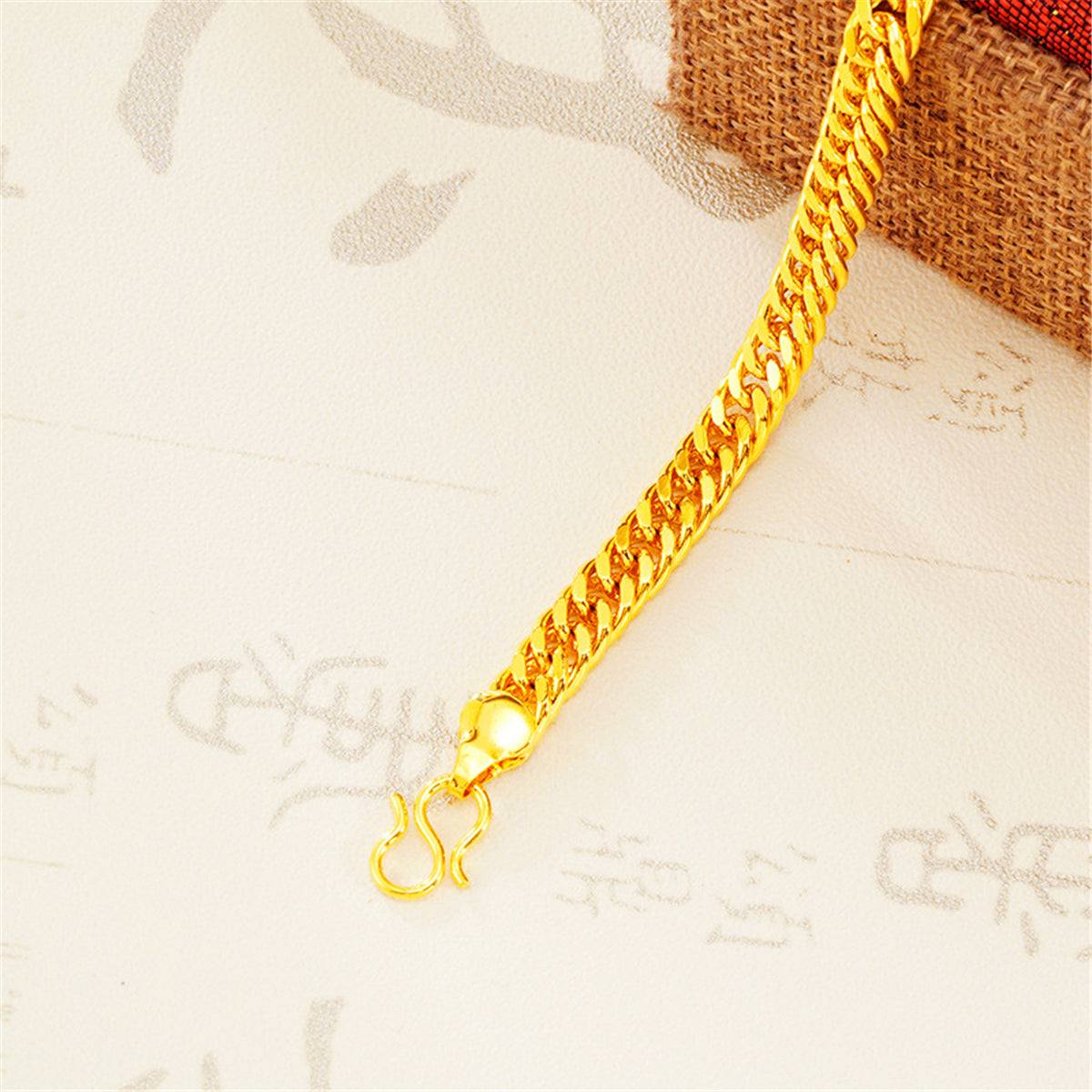 Goldtone Figaro Bracelet-1