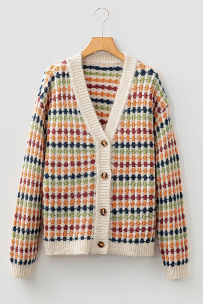 Threaded Pear Seraxie Pattern Knit Front Sweater