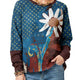 Teal Rust Floral Print