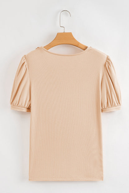 Marianna Textured Short Sleeve Blouse