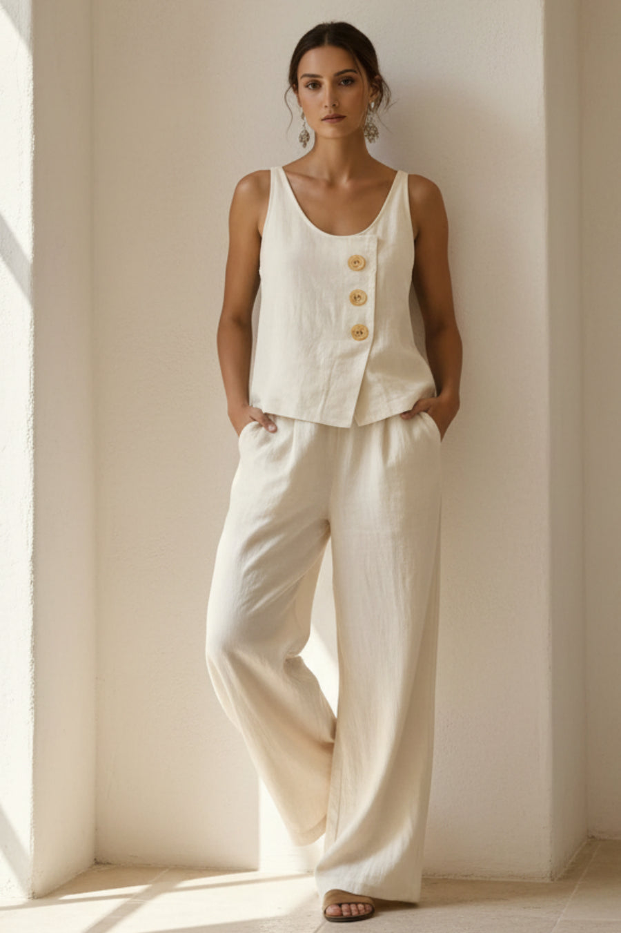Women's Sleeveless Tank Top & Pants Two-Piece Set