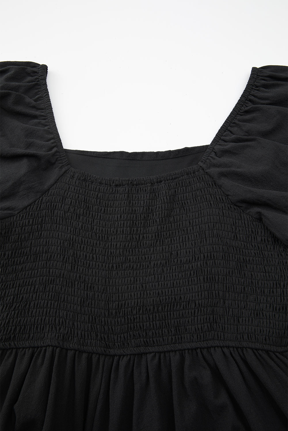 Threaded Pear Malaysia Ruched Puff Sleeve Romper