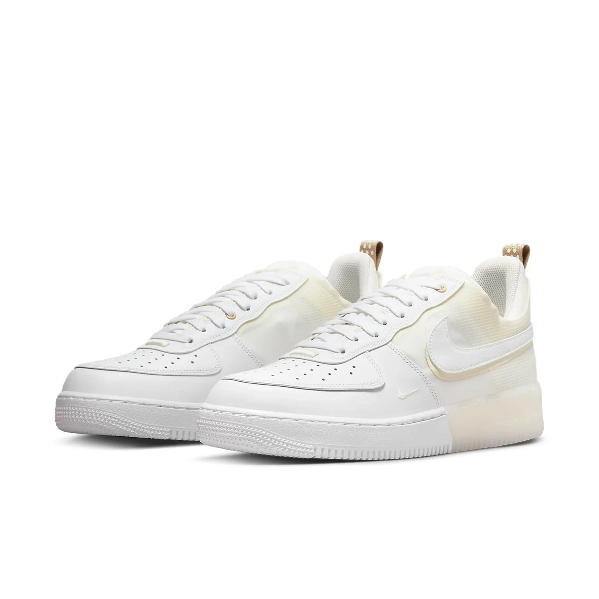 Nike Air Force 1 React Men's Sneakers — Coconut Milk Leather Low-Top