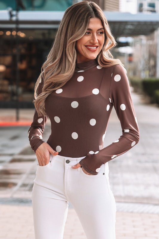 Threaded Pear Eliana Mesh Long Sleeve Bodysuit