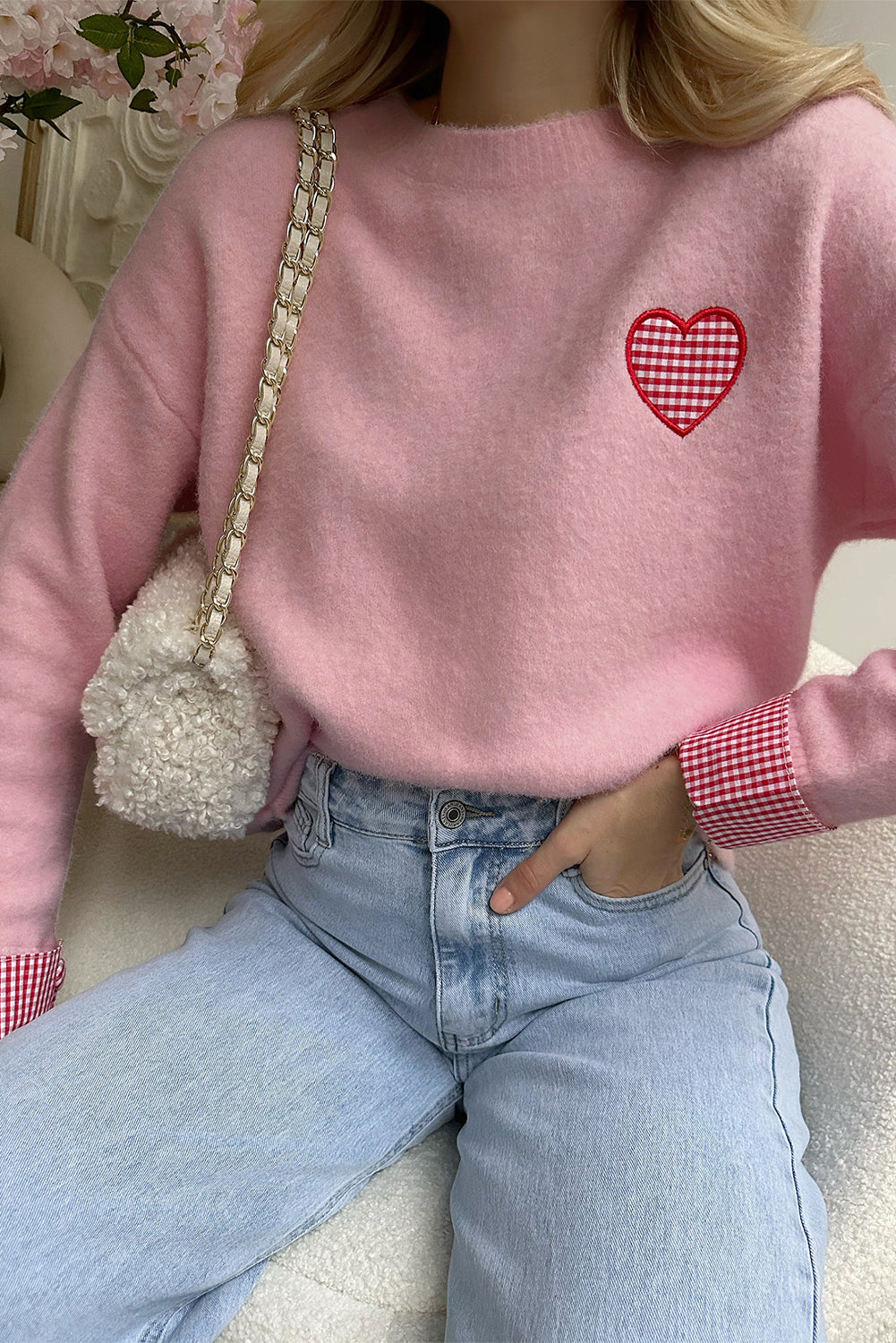 Threaded Pear Goldie Cuffed Drop Shoulder Sweater
