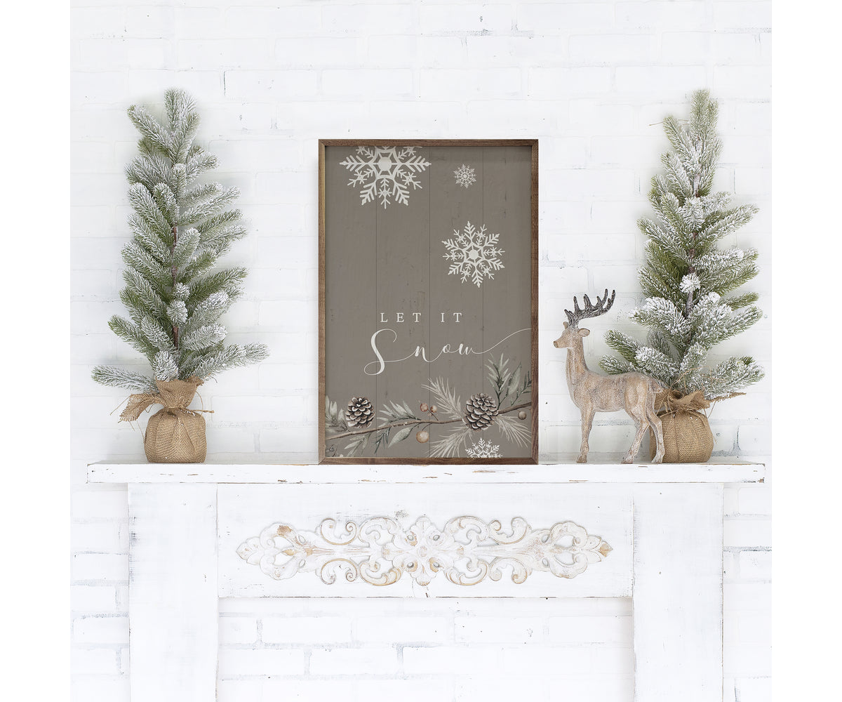 Kendrick Home Let It Snow Snowflakes Gray