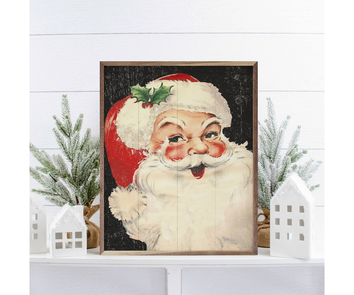 Kendrick Home Rosy Cheeks Santa Black