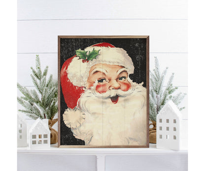 Kendrick Home Rosy Cheeks Santa Black