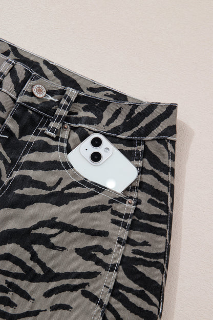 Threaded Pear Hunter Printed Wide Leg Jeans