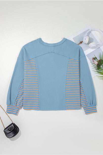 Threaded Pear Madison Exposed Seam Waffle Baggy Pullover