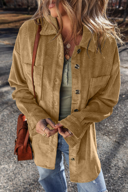 Threaded Pear Giuliana Patched Up Corduroy Shacket