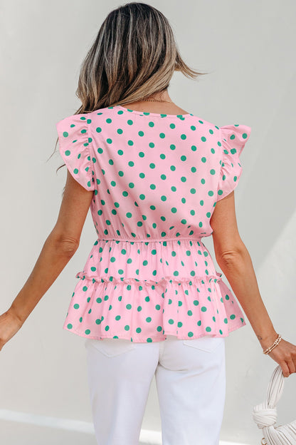 Threaded Pear Elowyn Drawstring Tiered Babydoll Blouse