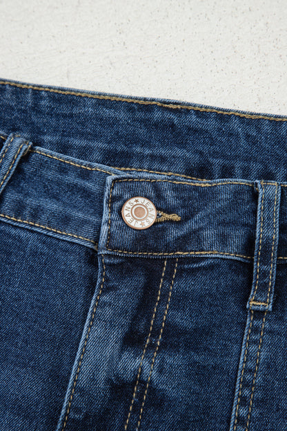 Threaded Pear Courtney Cropped High Rise Wide Leg Jeans