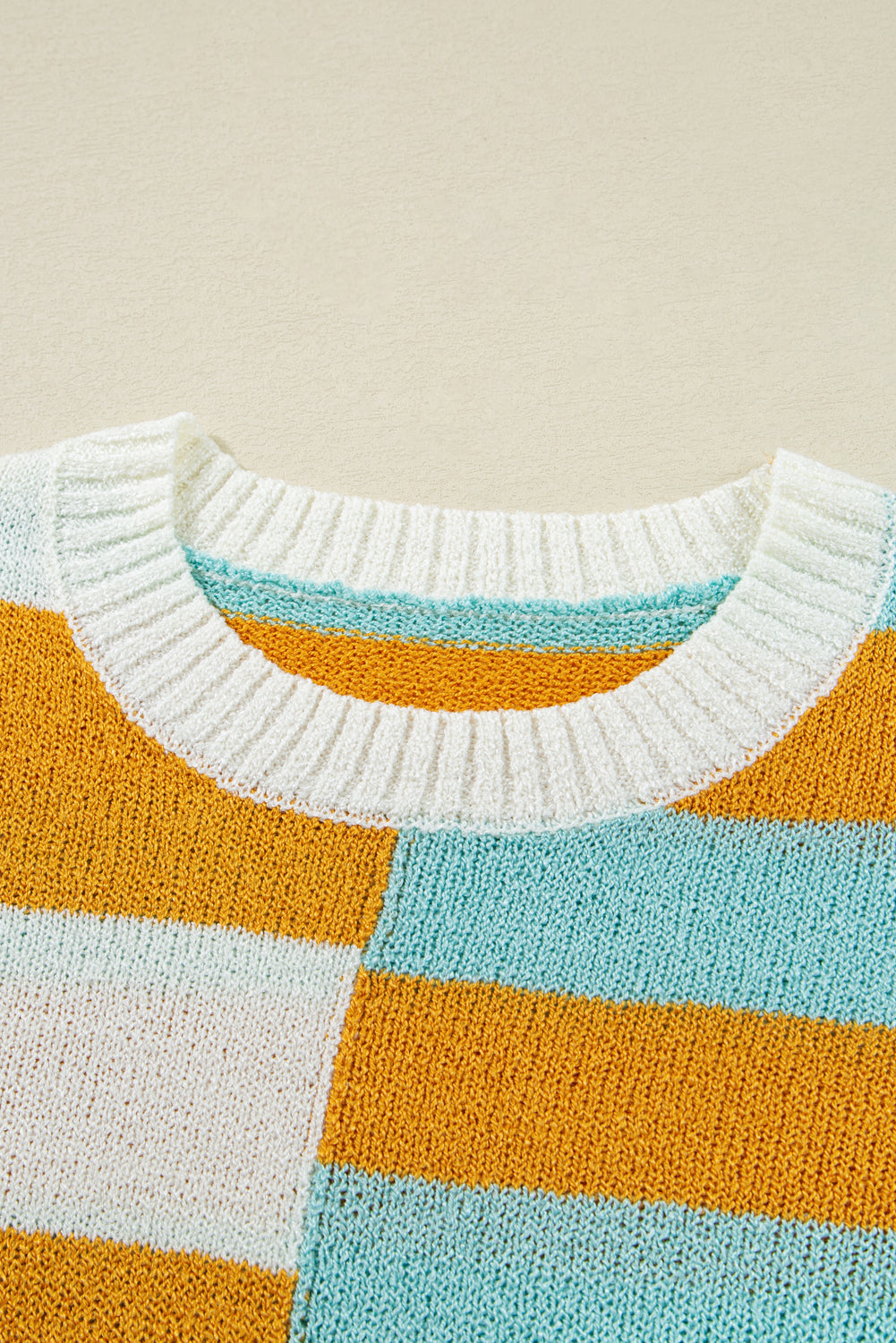 Threaded Pear Abigail Block Striped Pullover Sweater