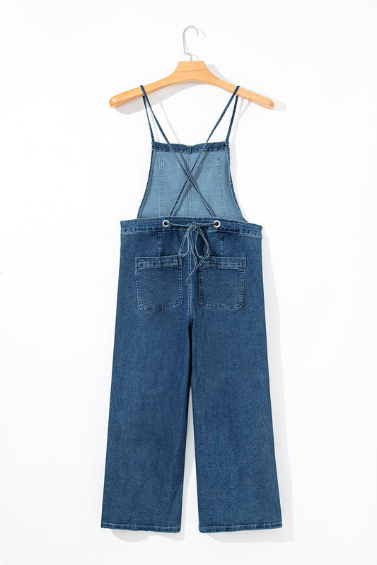 Threaded Pear Maya Cropped Wide Leg Overalls
