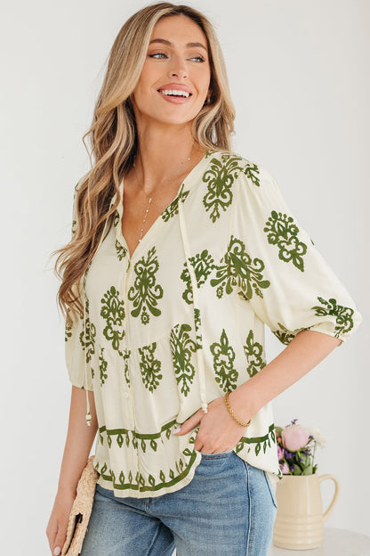 Threaded Pear Keziah Puffy Half Sleeve Shirt