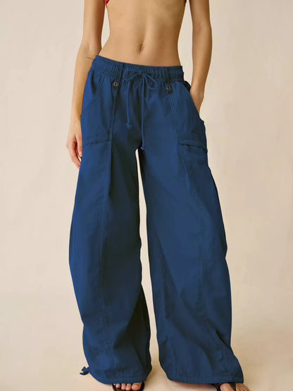 High-Waisted Cargo Wide-Leg Pants