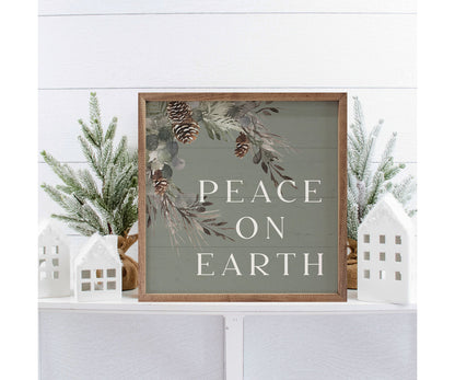 Kendrick Home Peace On Earth Pinecones Green