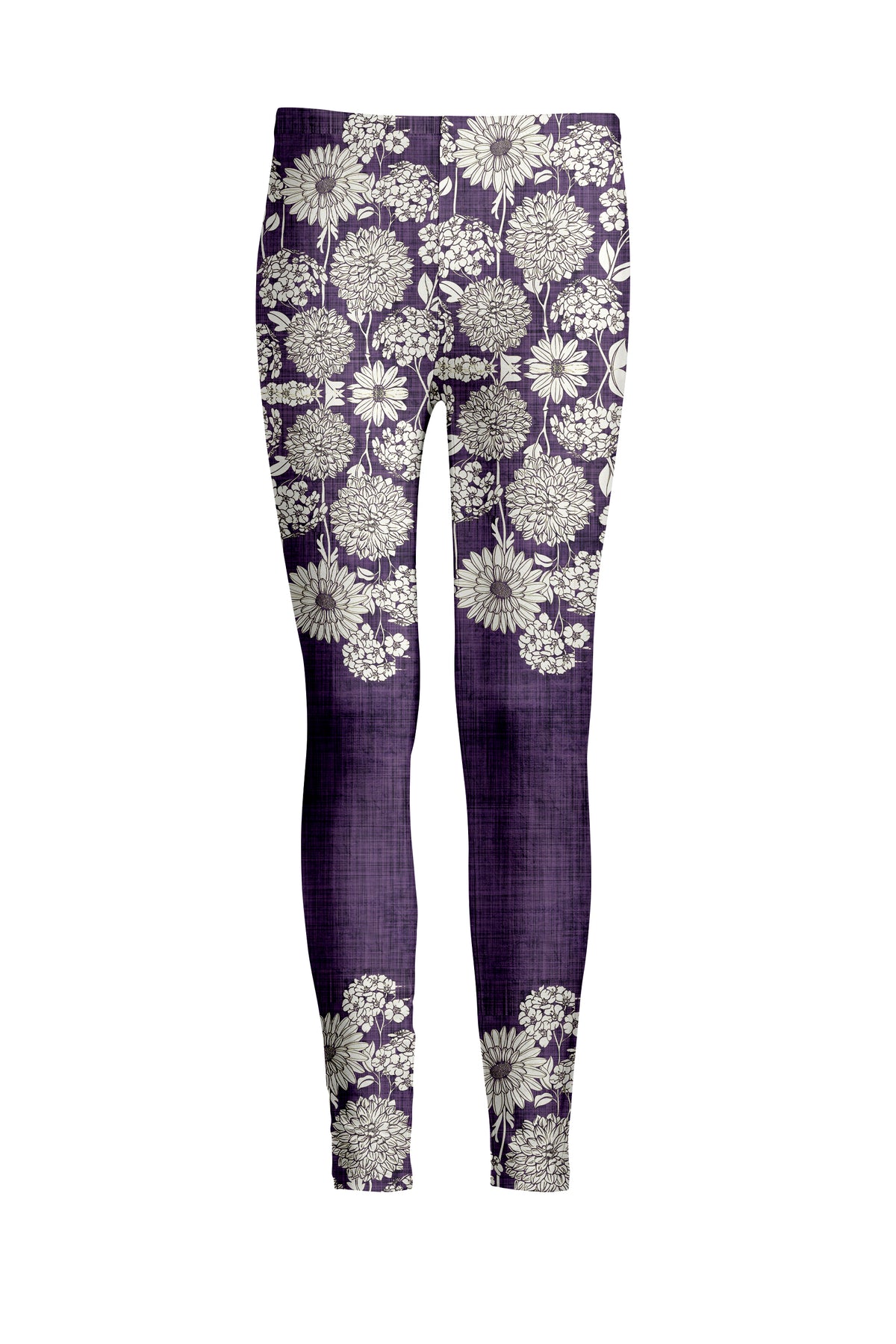 Purple White Floral Print-
