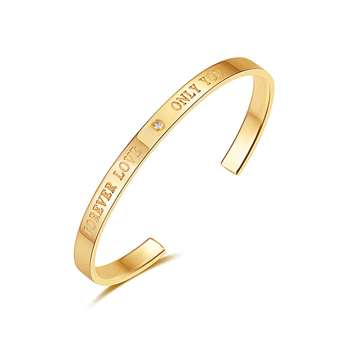 Cubic Zirconia & Goldtone 'Only You' Cuff