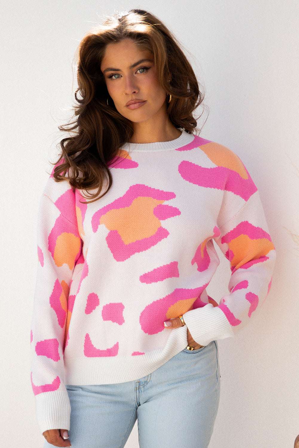 Harlow Drop Shoulder Baggy Sweater - Sachet Pink / L - 12/14