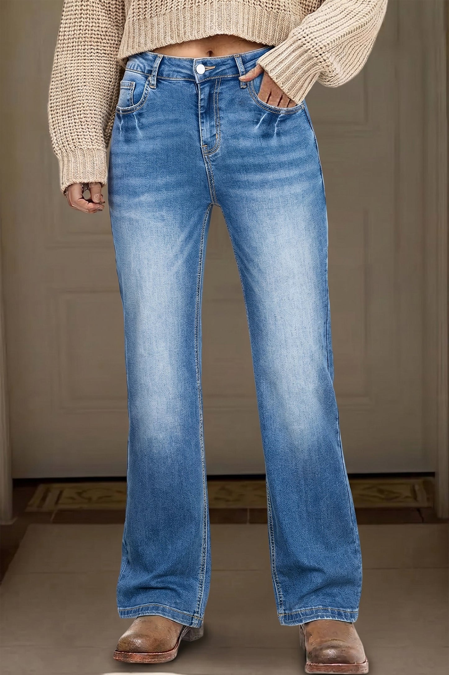 Threaded Pear Raven Full Length Casual Jeans