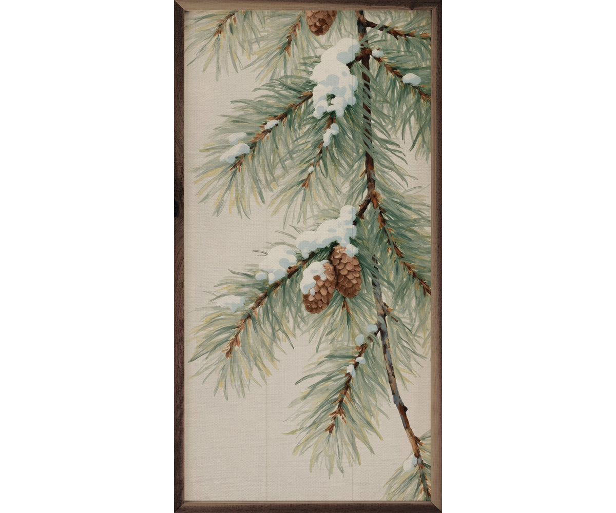 Kendrick Home Pine Branch With Snow Vertical
