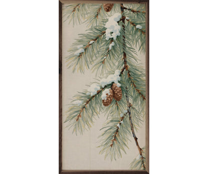 Kendrick Home Pine Branch With Snow Vertical