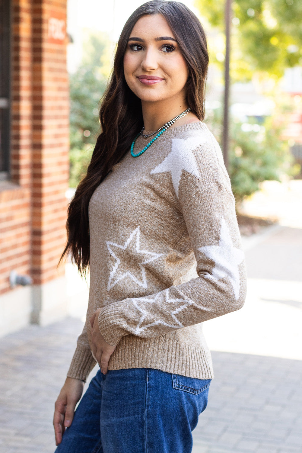 Threaded Pear Alani Star Pattern Sweater