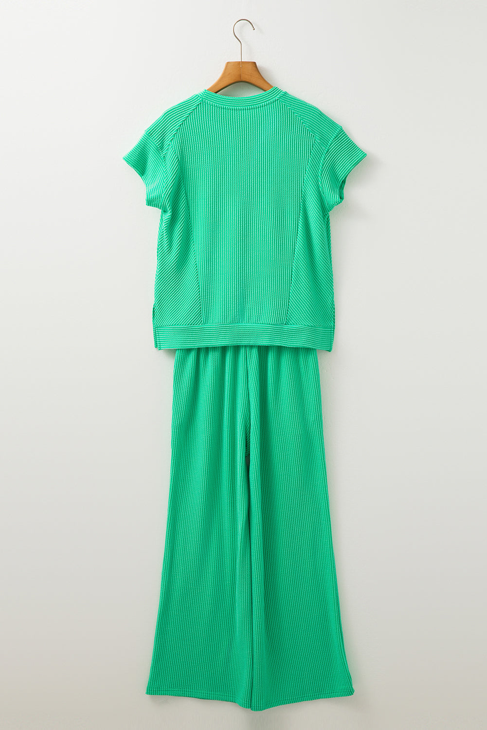 Threaded Pear Leilany Corded Knit Short Sleeve Set