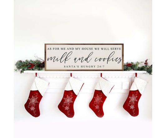 Kendrick Home Milk And Cookies Santa's Hungry White