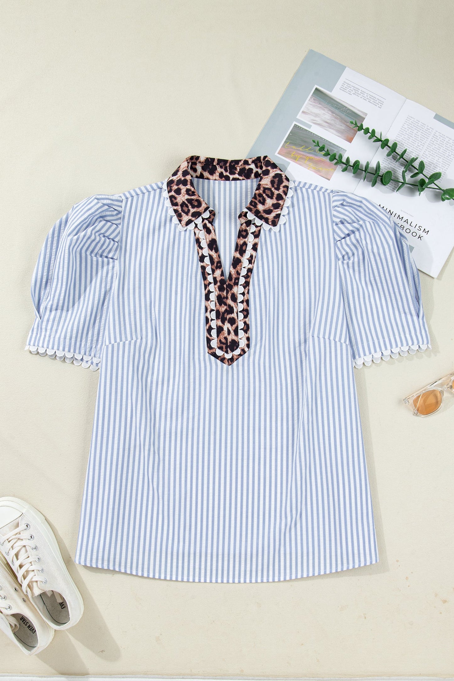 Threaded Pear Ariah Short Bubble Sleeve PLUS Blouse