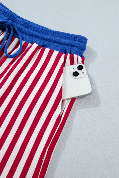 Threaded Pear Skye Stripe Trim Tee Set