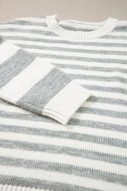 Threaded Pear Dylan Stripe Drop Shoulder Sweater