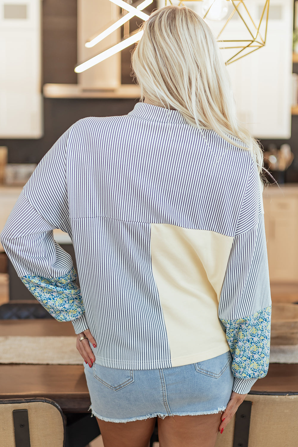 Threaded Pear Syllena Collared Boxy Fit Sweatshirt