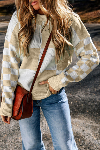 Threaded Pear Abigail Print Drop Shoulder Sweater