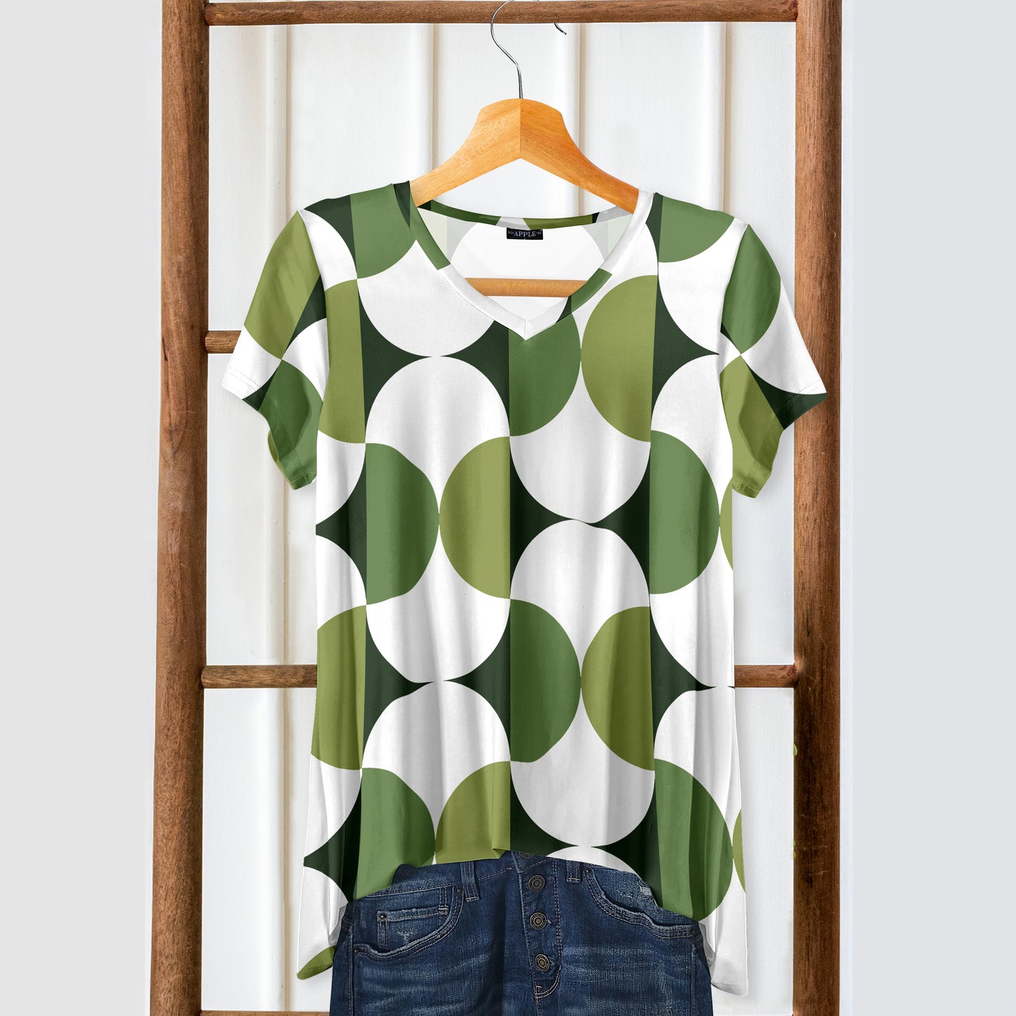 Deep and Light Green with White-