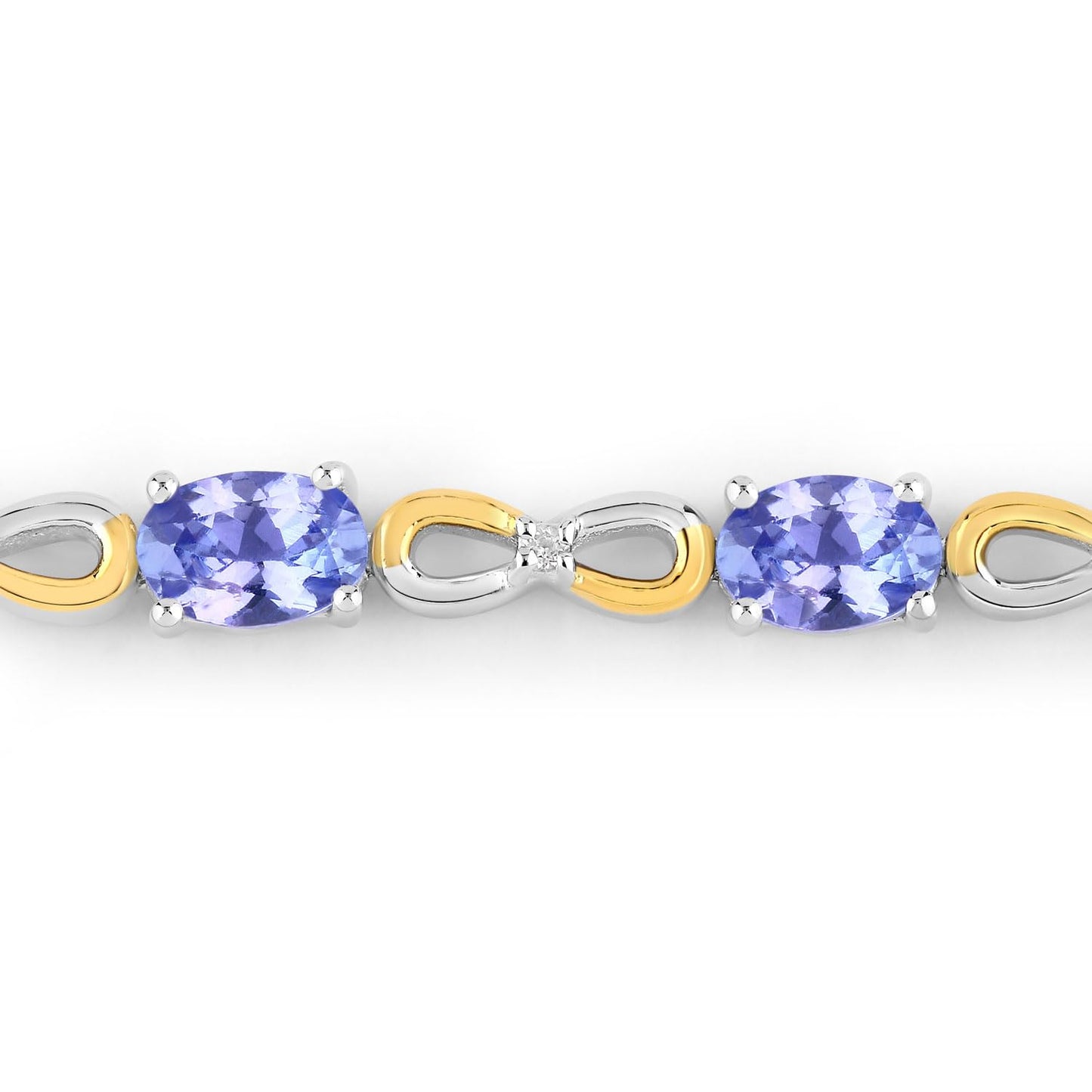 Oval Violet Tanzanite Prong Silver Infinity Bolo Adjustable Bracelet