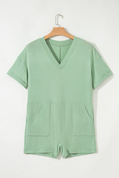 Threaded Pear Vivienne Half Sleeve Knit Romper