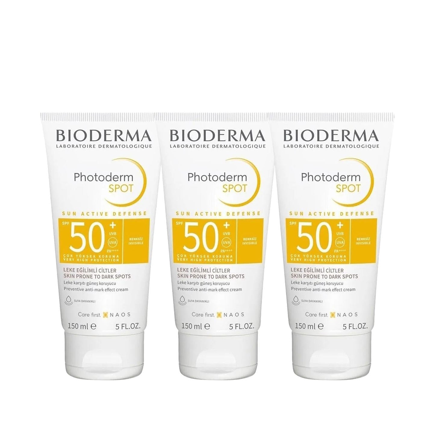 Bioderma Photoderm SPF50+ Anti-Dark Spot Sunscreen Cream: High Protection for Sensitive Skin (3x150ml)