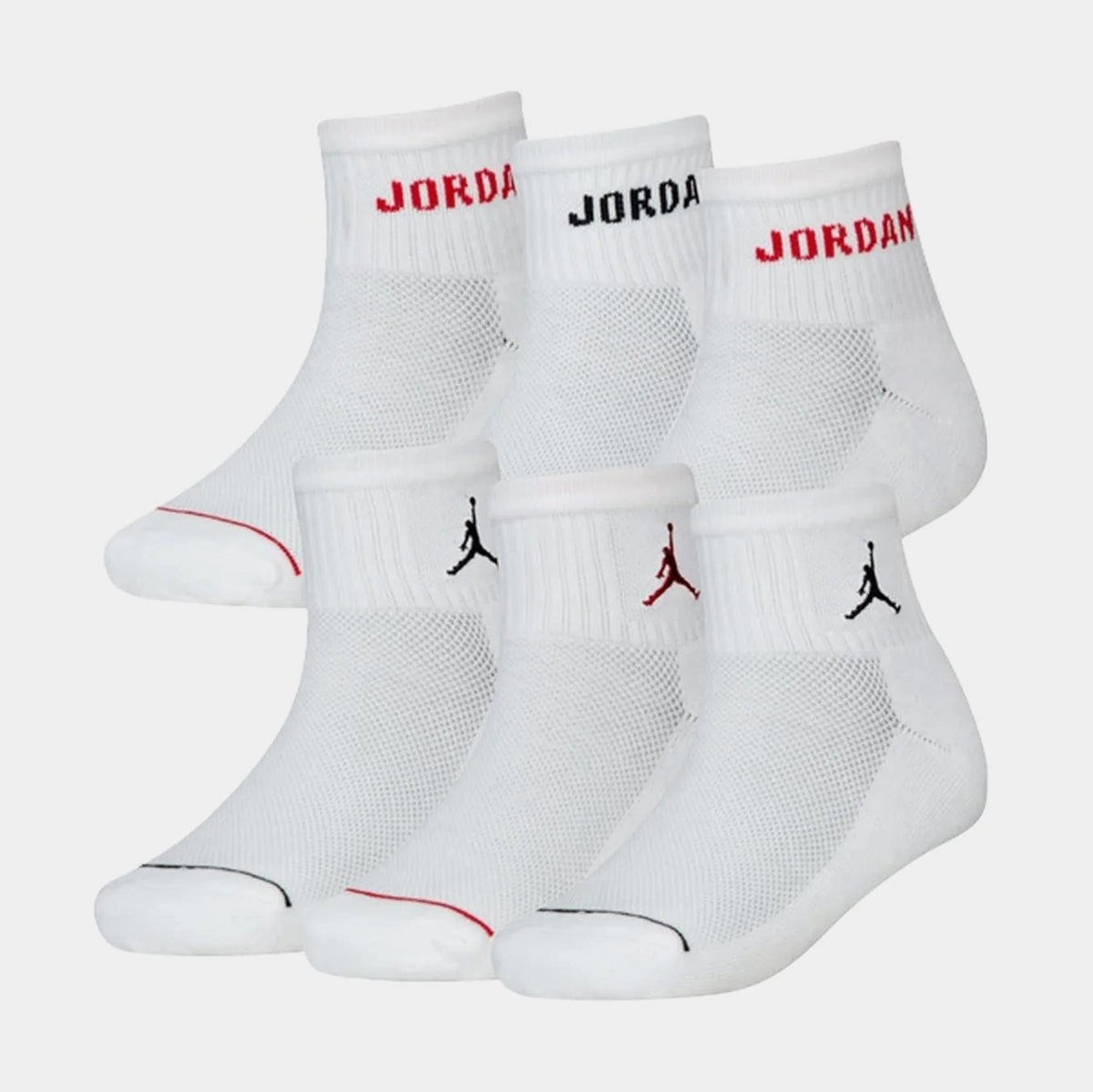 Air Jordan Youth Jumpman Legend Ankle 6 Pack Socks White