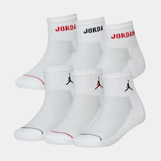 Air Jordan Youth Jumpman Legend Ankle 6 Pack Socks White