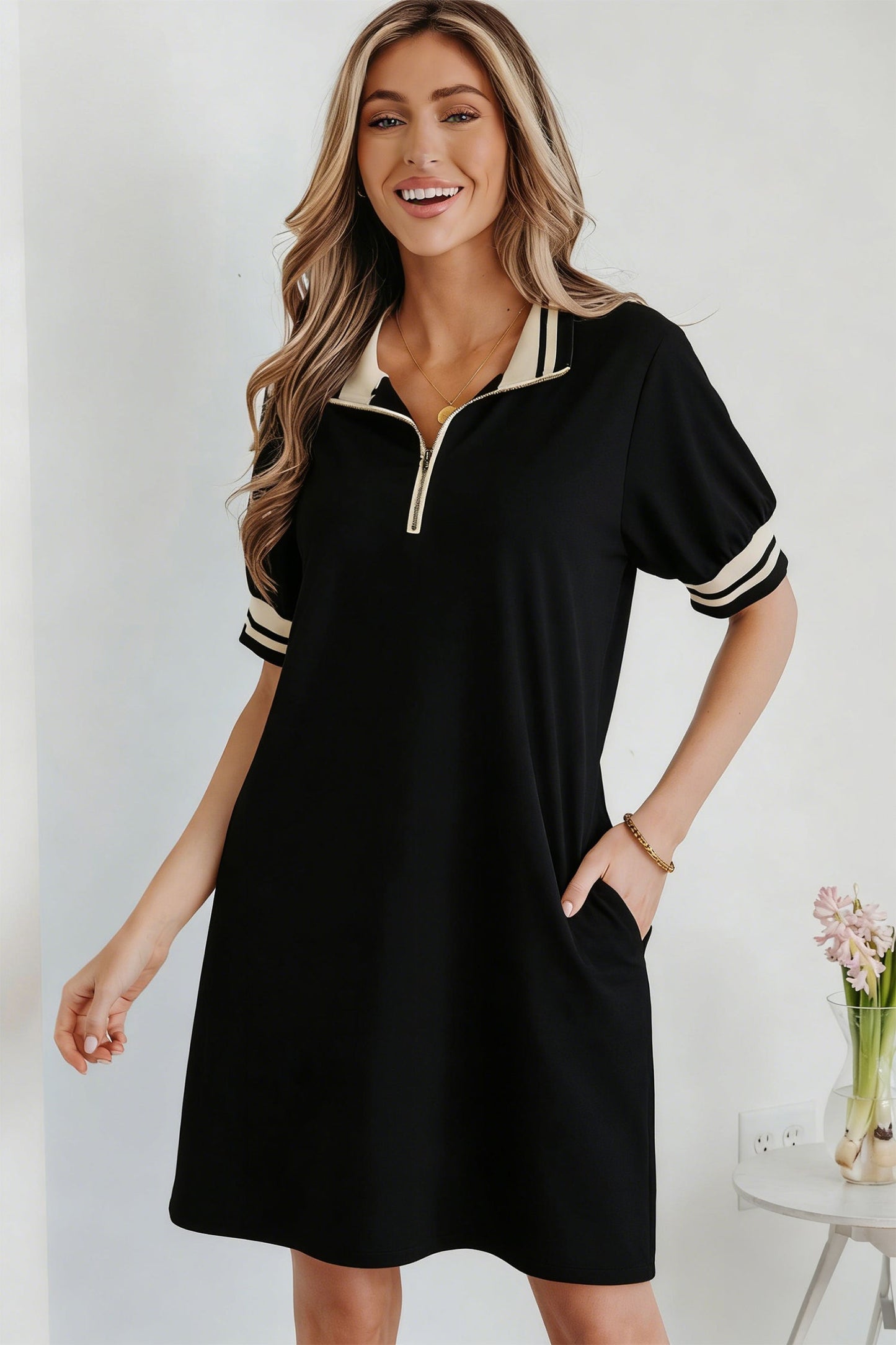Threaded Pear Jovie Trim Preppy Polo Tee