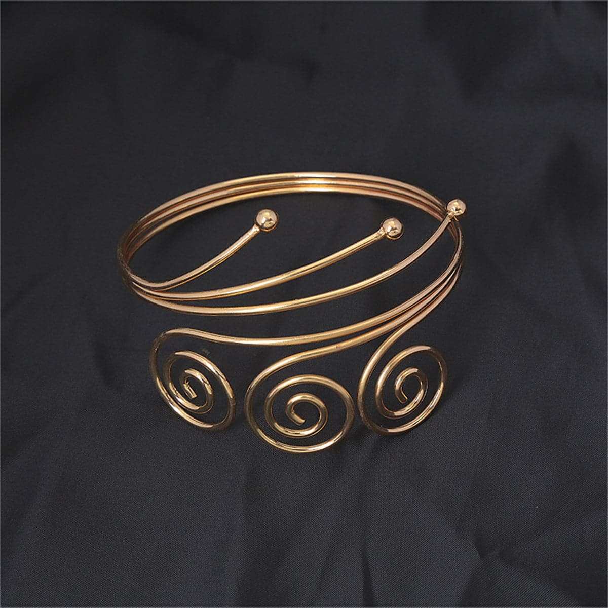 Goldtone Trip-Swirl Arm Cuff